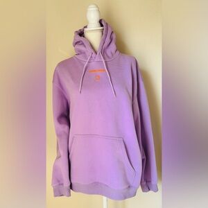 Lonely Ghost Purple Hoodie with Orange Graphic Text Me When You Get Lonely | XL
